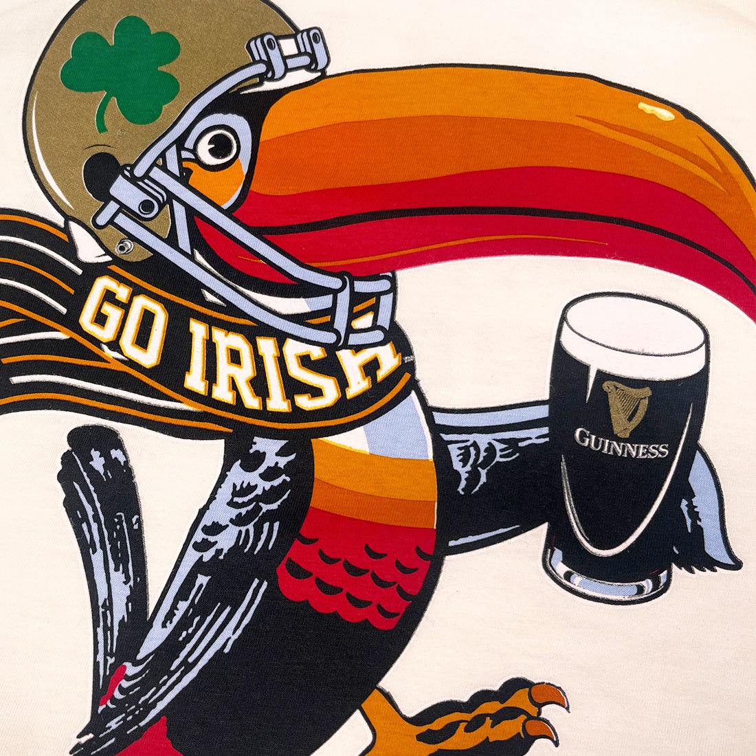 CREAM/NAVY GUINNESS NOTRE DAME TOUCAN RINGER T-SHIRT