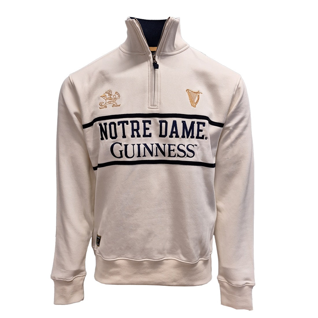CREAM/NAVY NOTRE DAME GUINNESS 1/4 ZIP