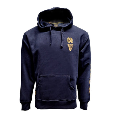 NAVY NOTRE DAME GUINNESS LOGO SLV PRINT HOODIE