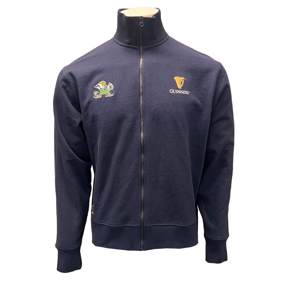 NAVY GUINNESS NOTRE DAME FULL ZIP SWEATSHIRT