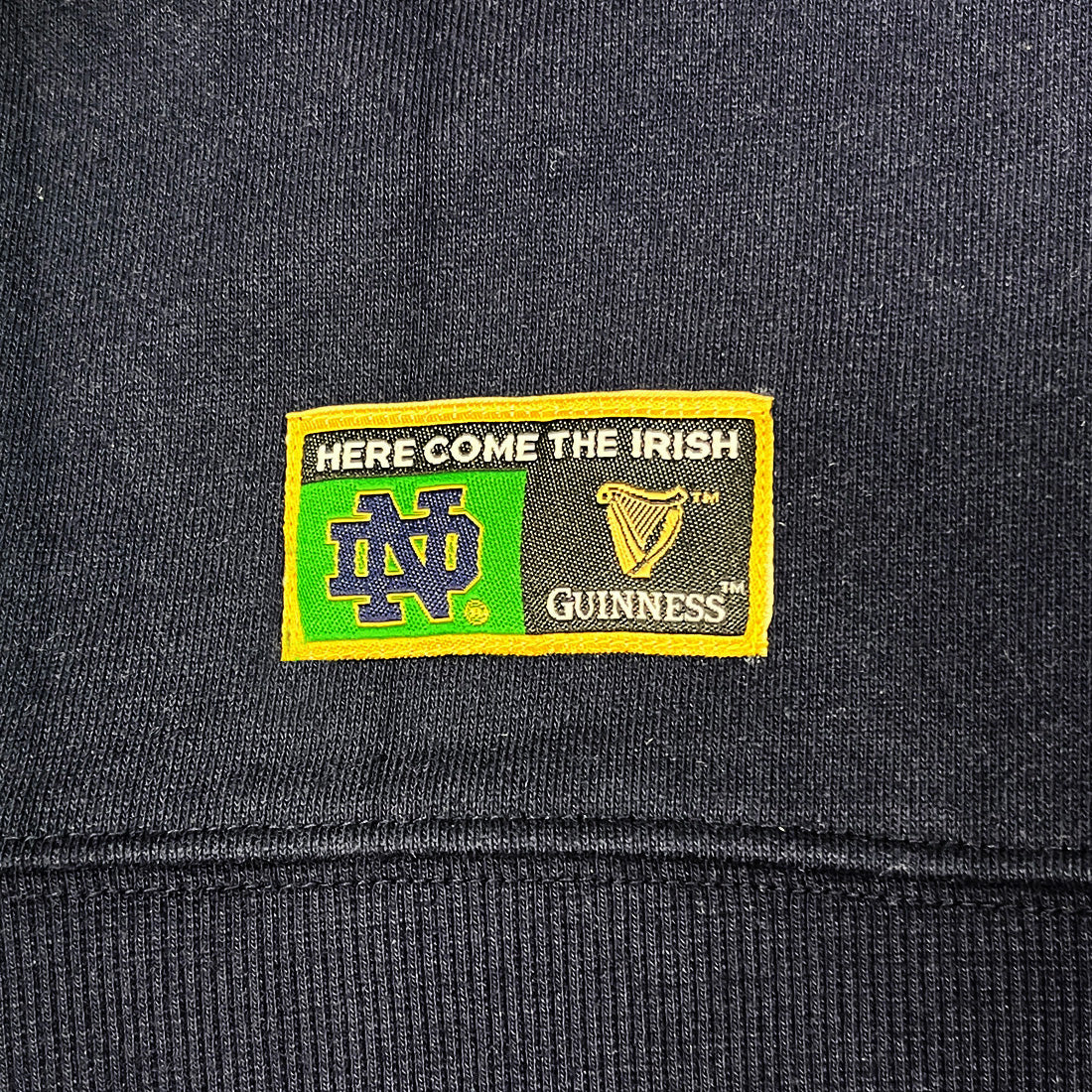 NAVY GUINNESS NOTRE DAME FULL ZIP SWEATSHIRT