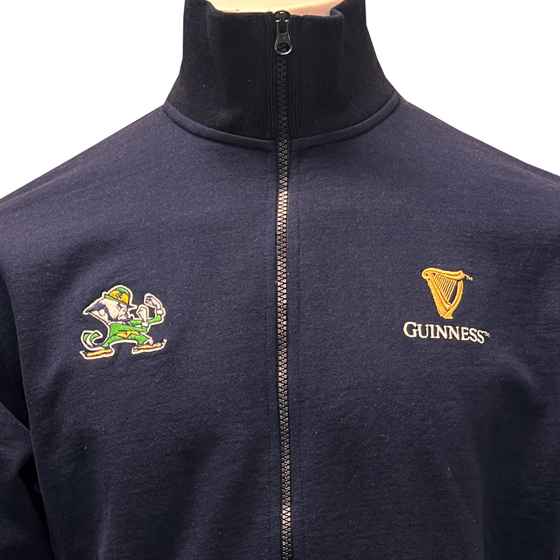 NAVY GUINNESS NOTRE DAME FULL ZIP SWEATSHIRT