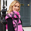 PF Large Celtic Knot Wrap Scarf in Cerise Pink & Black