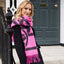PF Large Celtic Knot Wrap Scarf in Cerise Pink & Black