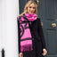 PF Large Celtic Knot Wrap Scarf in Cerise Pink & Black