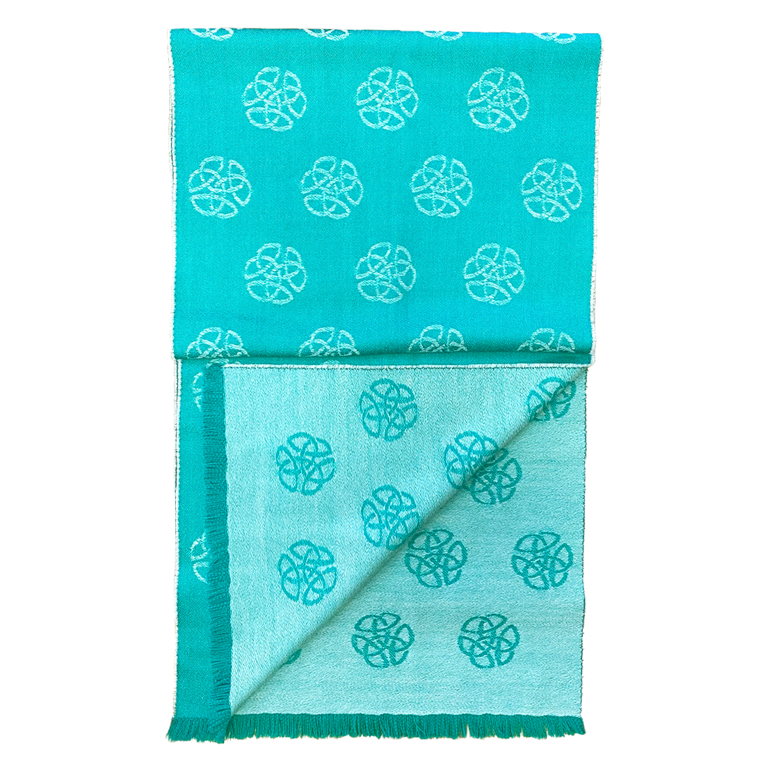 PF Celtic Knot Wool Scarf in Spectra Green