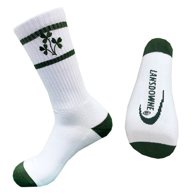 Shamrock Adults Sports Socks in White & Bottle Green