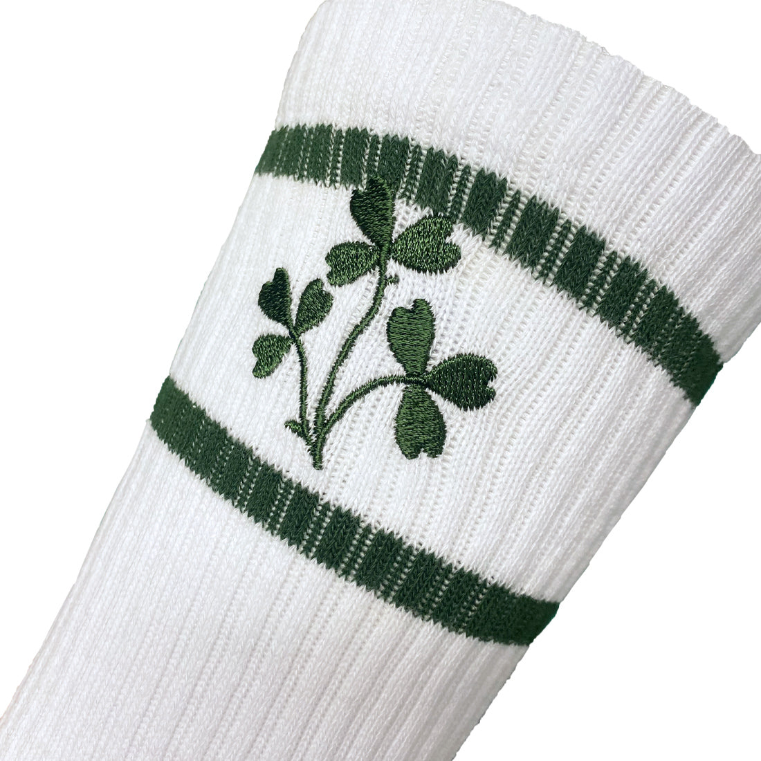 Shamrock Adults Sports Socks in White & Bottle Green