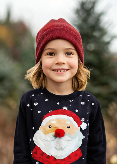 Navy Santa Bobble Kids Sweatshirt