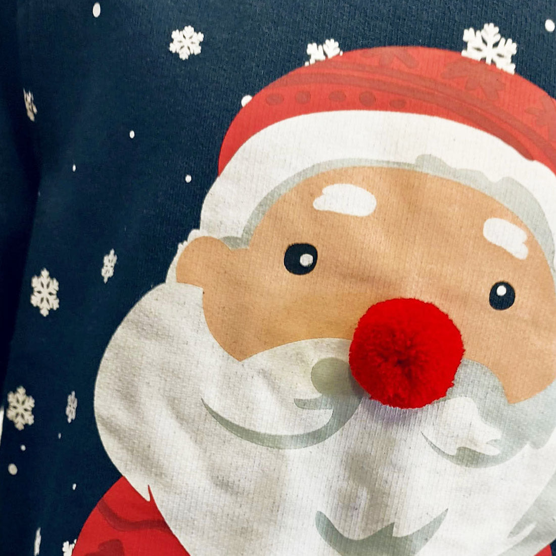 Navy Santa Bobble Kids Sweatshirt