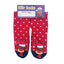 Xmas Deer Novelty Kids Socks in Red & Navy