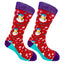 Rudolph Two Pack Mens Socks in Green & Purple