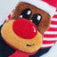 3D Deer Novelty Christmas Ladies Socks in Red & Navy