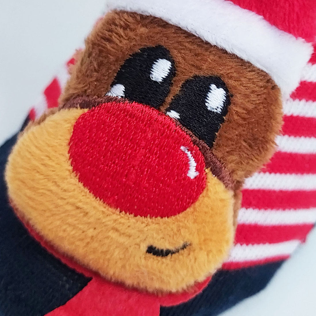 3D Deer Novelty Christmas Ladies Socks in Red & Navy