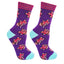 Gingerbread Christmas Ladies Sock Set in Purple & Turquoise