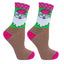 Santa Christmas Ladies Sock Set in Pink & Lime