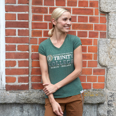 Trinity College Dublin Moss Green Slub Sequin Ladies T-shirt