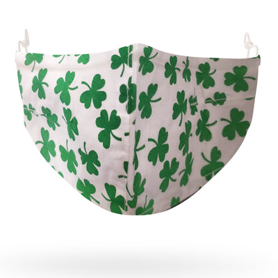Adults White all over Shamrock Barrier Mask (NSAI SWIFT 19 Compliant)