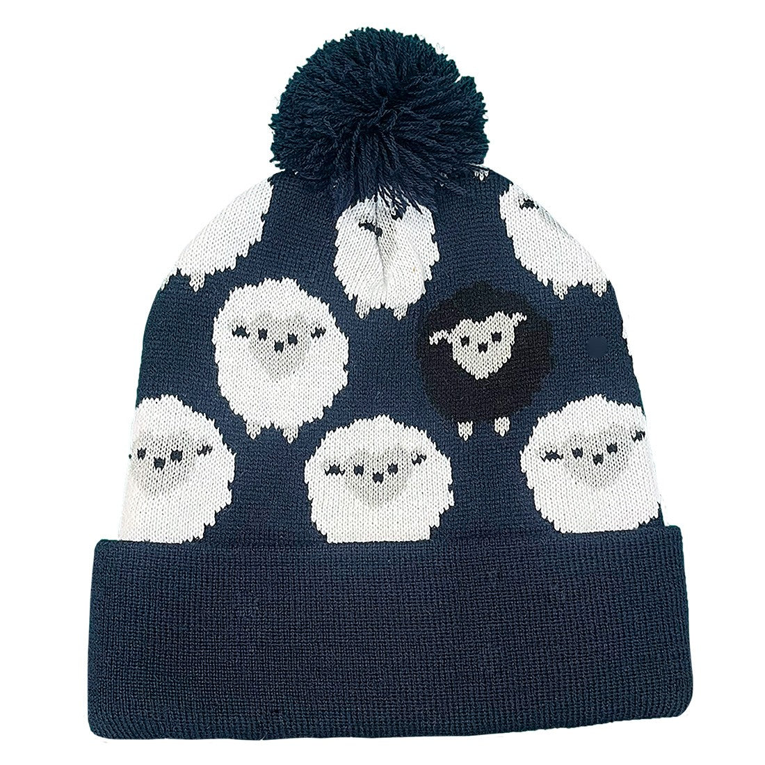 All Over Sheep Kids Knit Hat in Navy