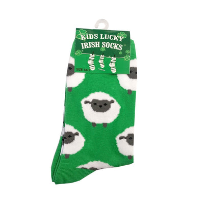 All Over Sheep Kids Socks in Green