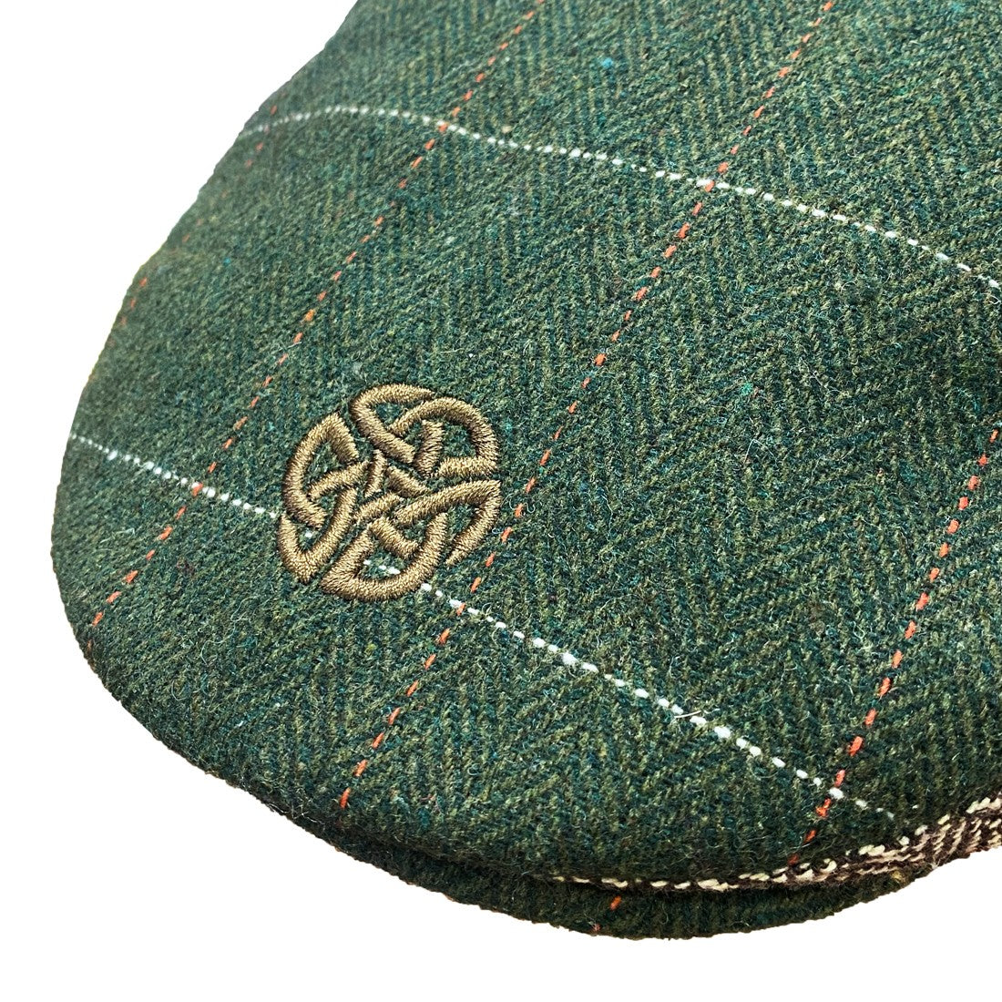 BK Celtic Knot Adult Flat Cap in Bottle Green & Brown