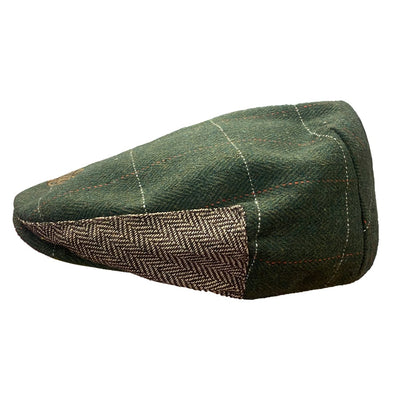 BK Celtic Knot Adult Flat Cap in Bottle Green & Brown