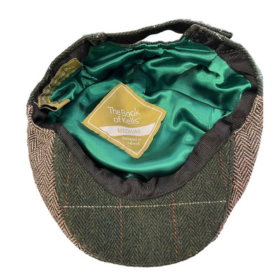 BK Celtic Knot Kids Flat Cap in Bottle Green & Brown