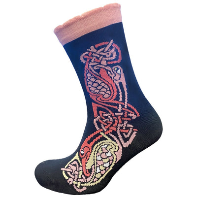 BK Celtic Ladies Socks in Black & Pink
