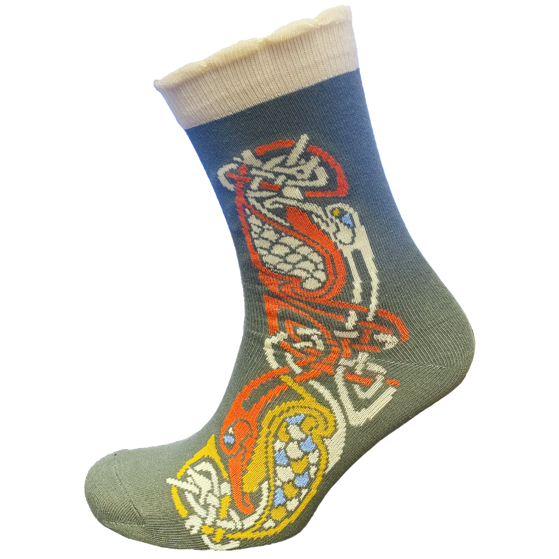 BK Celtic Ladies Socks in Thyme & Cream