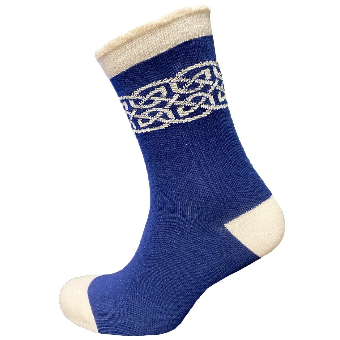 BK Celtic Knot Ladies Socks in Navy & Cream