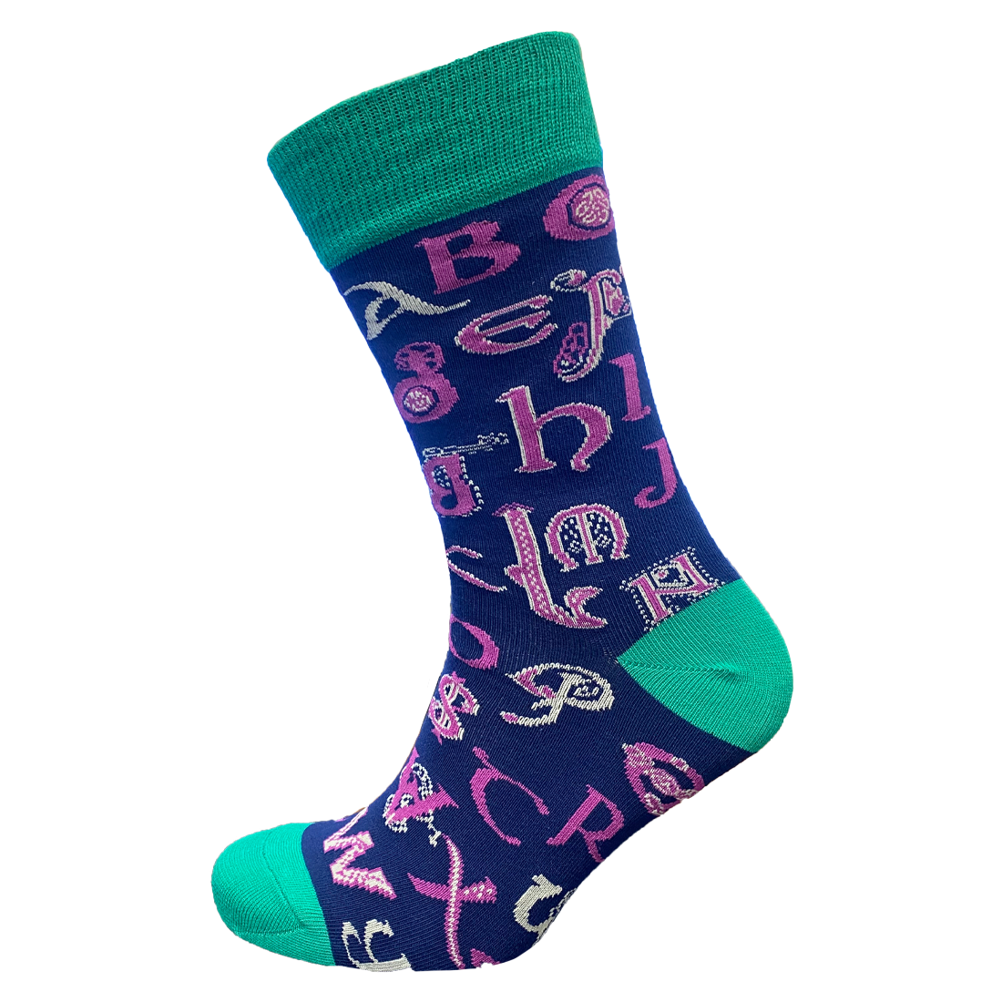 BK Celtic Men's Socks in Navy & Turquoise