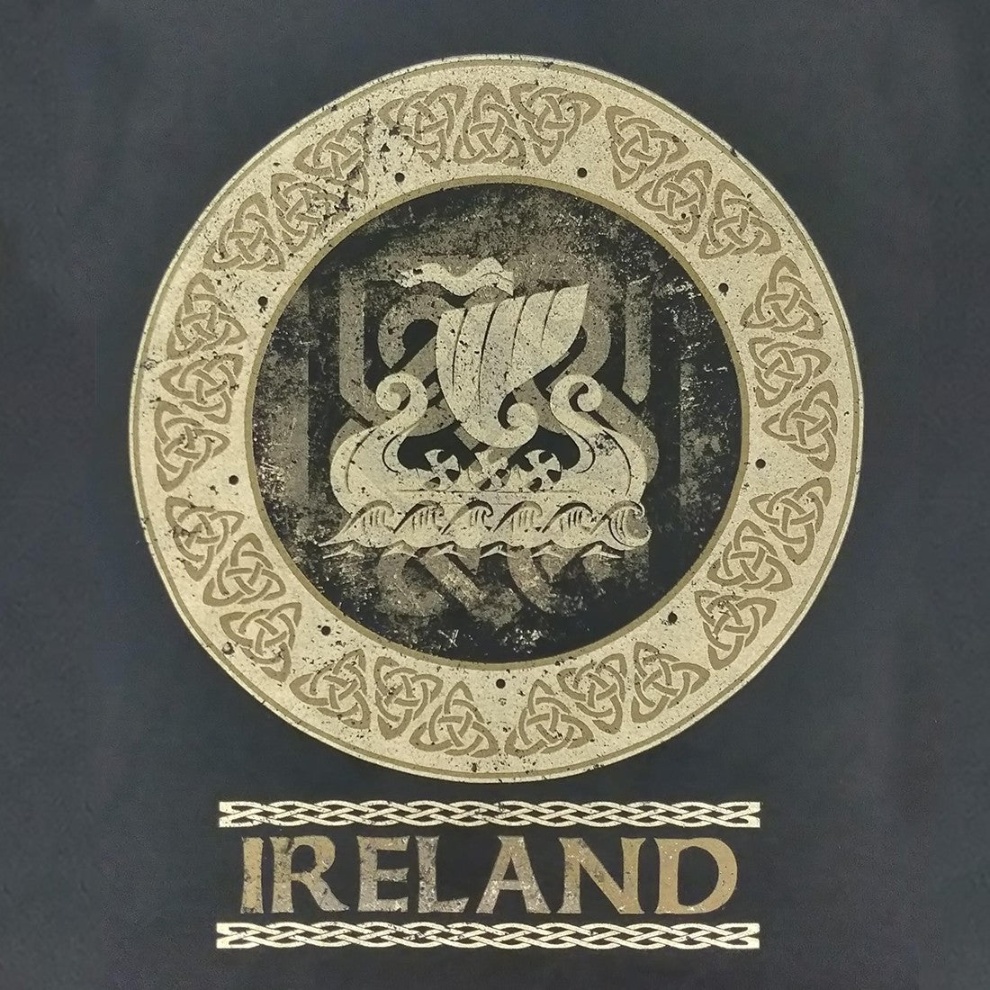 Ireland ‘Celtic Design’ Crew Neck T-Shirt in Black