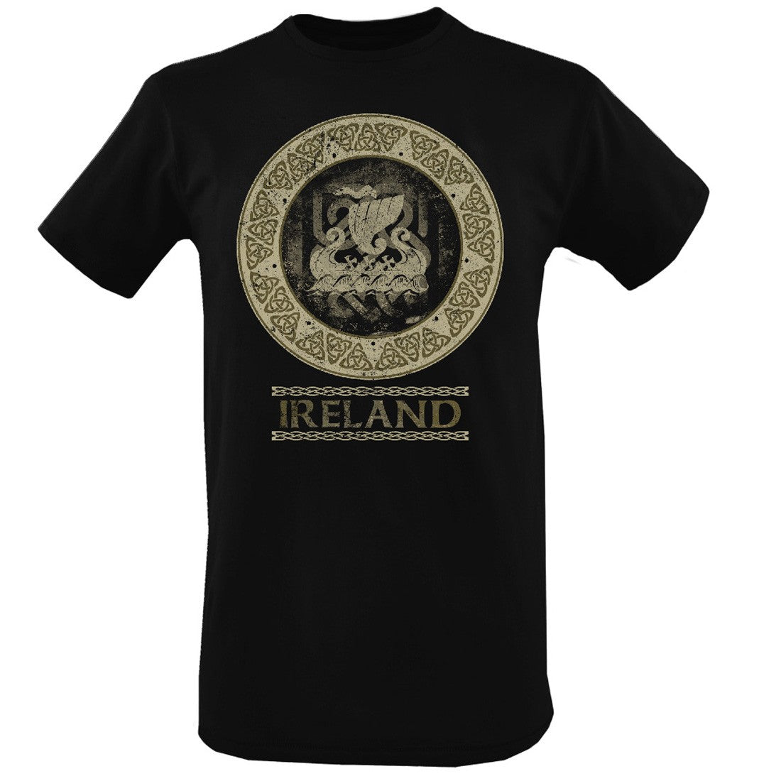 Ireland ‘Celtic Design’ Crew Neck T-Shirt in Black