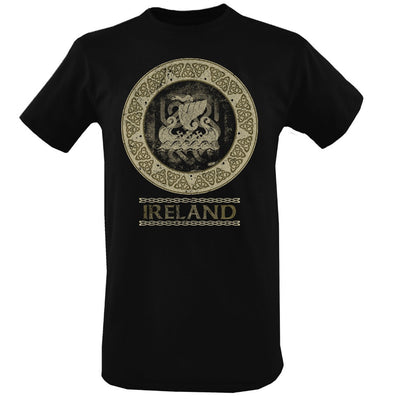 Ireland ‘Celtic Design’ Crew Neck T-Shirt in Black