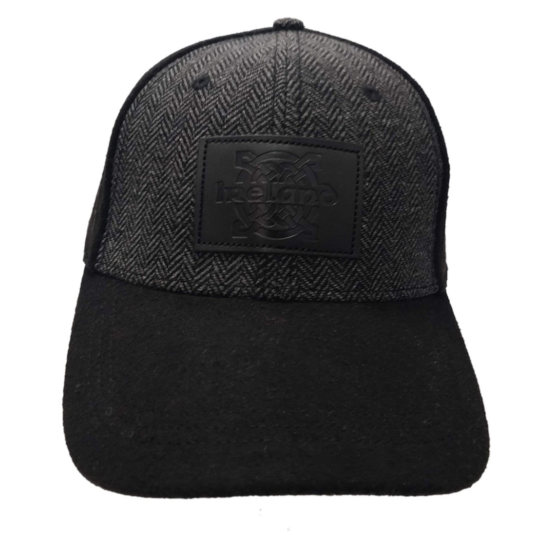 Black Ireland Tweed Suede Peak Baseball Cap