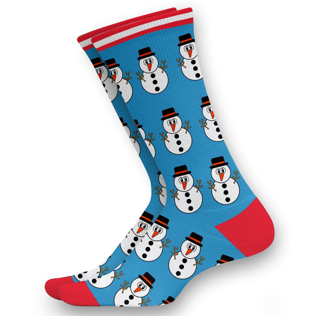 Blue overall Snowman Adults Christmas Socks
