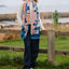 Claddagh Knit Scarf in Blue & Salmon