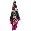 Book of Kells Bird Celtic Square Scarf in Pink & Bottle Green