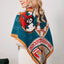 Book of Kells Bird Celtic Square Scarf in Teal & Gold