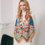 Book of Kells Bird Celtic Square Scarf in Teal & Gold