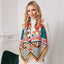 Book of Kells Bird Celtic Square Scarf in Teal & Gold