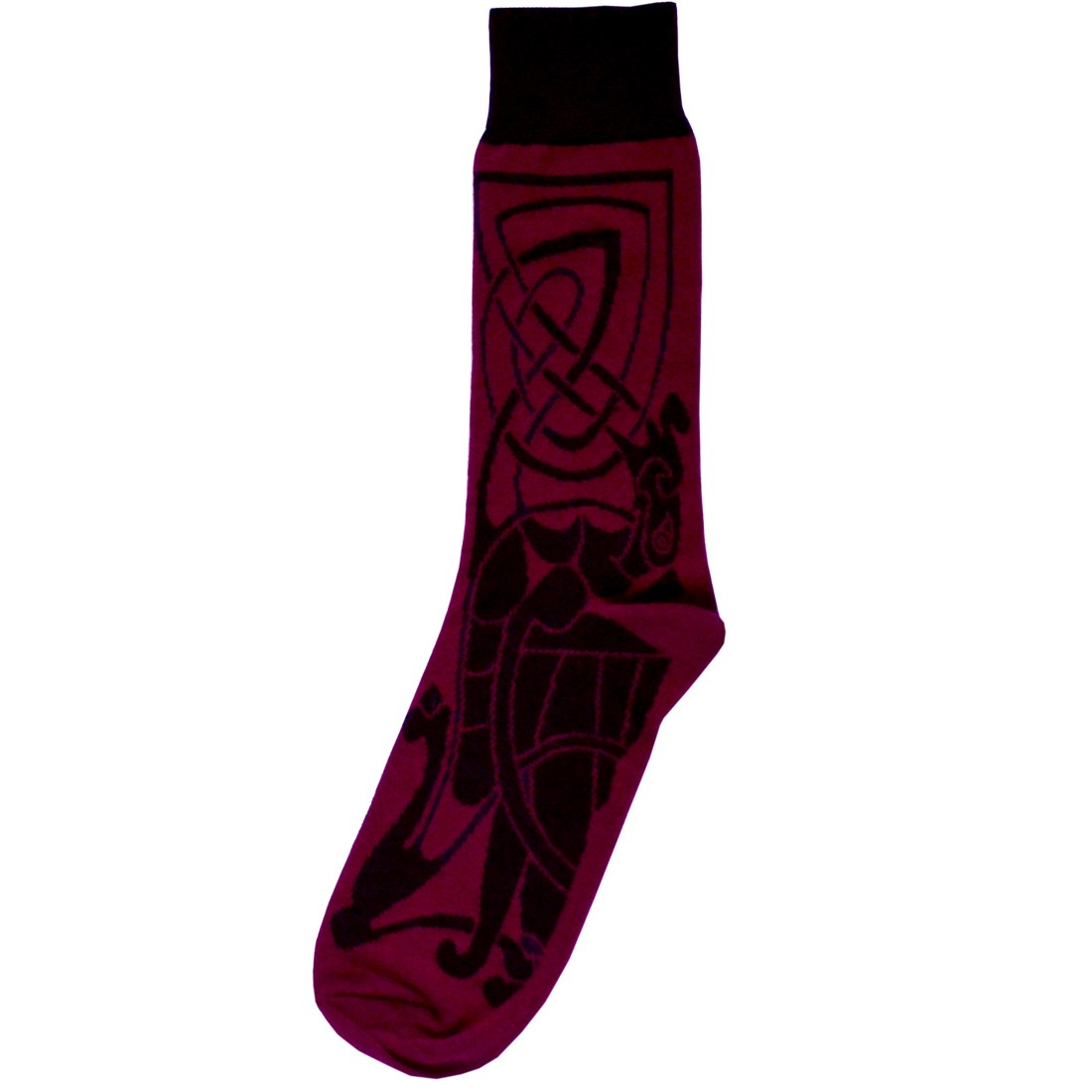 Book of Kells Black/ Burgundy Celtic Socks