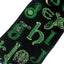 Book of Kells Black/ Green Celtic Alphabet Socks