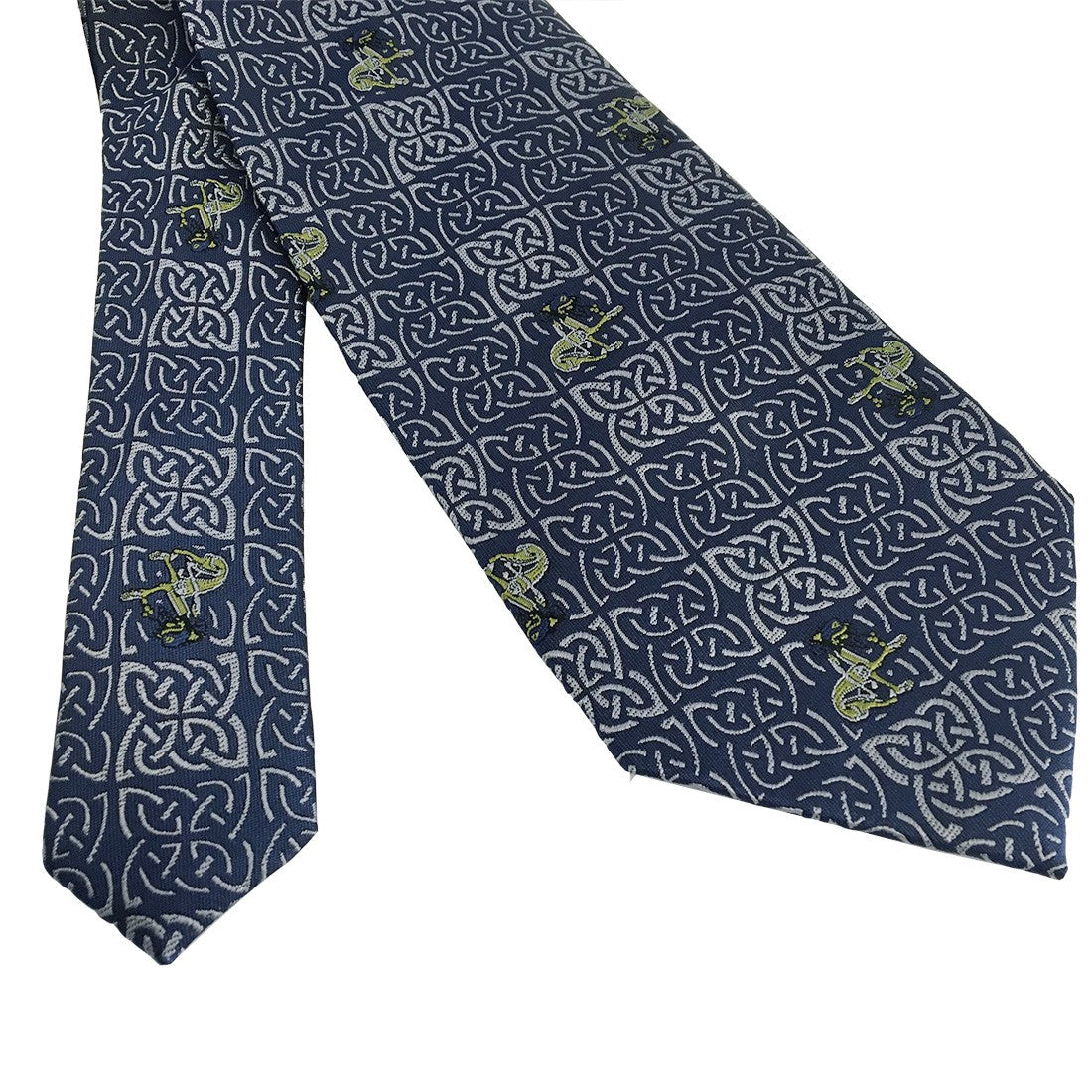 Book of Kells Blue/ Navy Dog Silk Tie