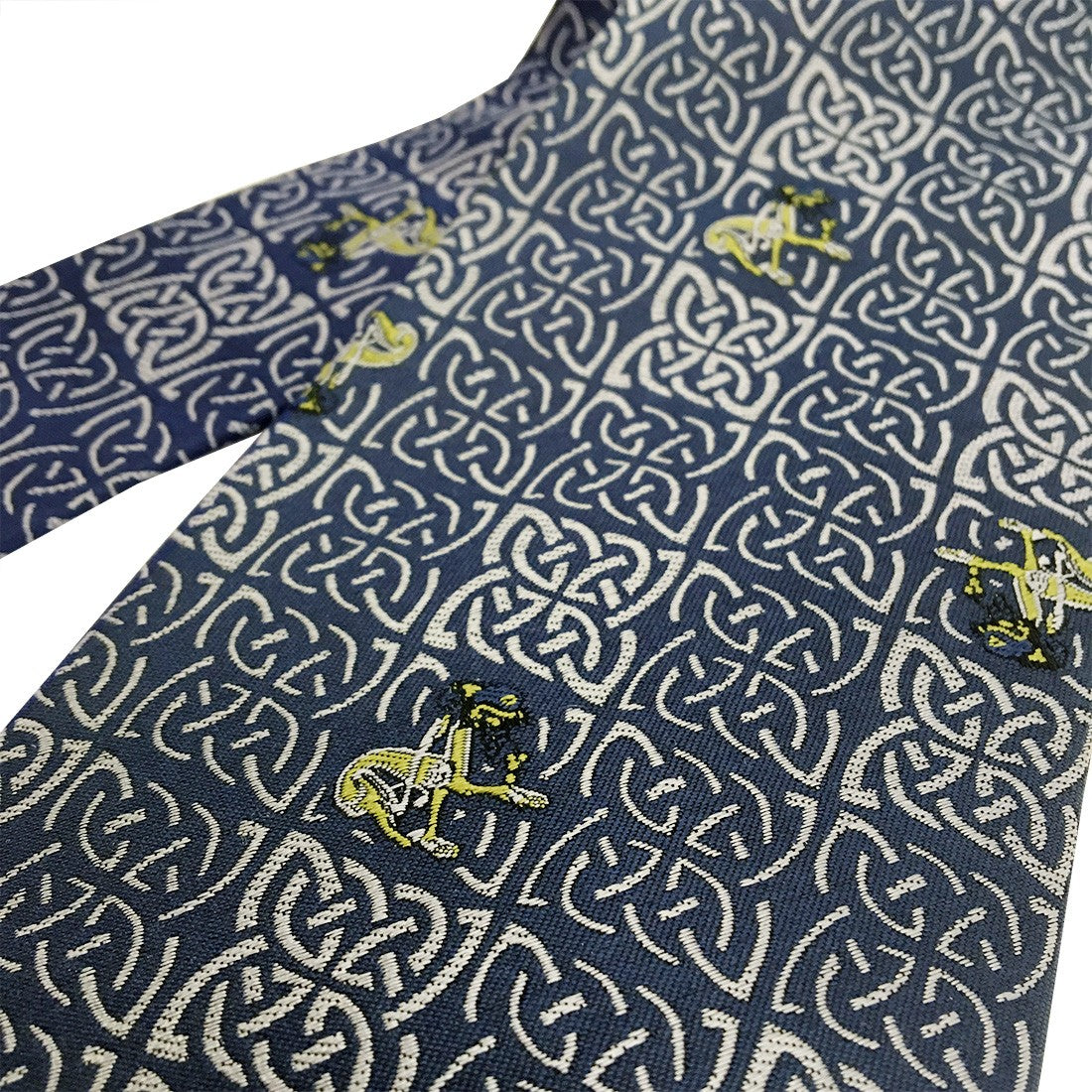 Book of Kells Blue/ Navy Dog Silk Tie
