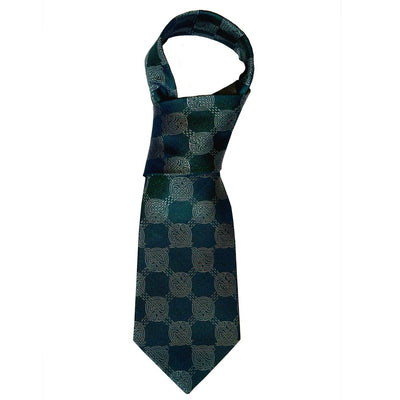 Book of Kells Bottle Green/ Navy Knot Silk Tie
