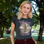 Book of Kells Bottle Green/ Rose Gold Foil Ireland Ladies T-shirt