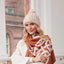 Book of Kells Cable Knit Bobble Hat in Beige