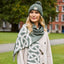 Book of Kells Cable Knit Bobble Hat in Thyme Green