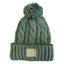 Book of Kells Cable Knit Bobble Hat in Thyme Green